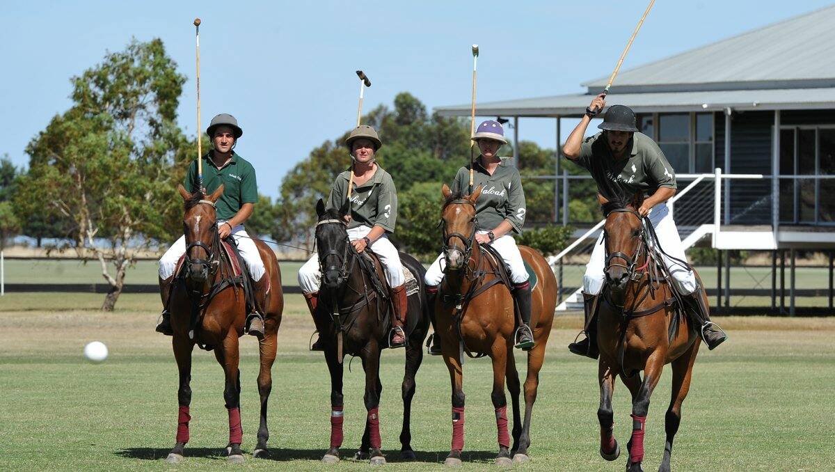 Josh Clover, Harold Vines, Kelly Fernandez and Tomas Fernandez are ready for polo action.