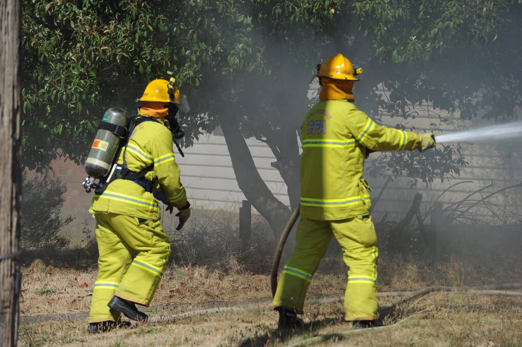A fire has destroyed a house in Wendouree this afternoon. Pictures: Justin Whitelock