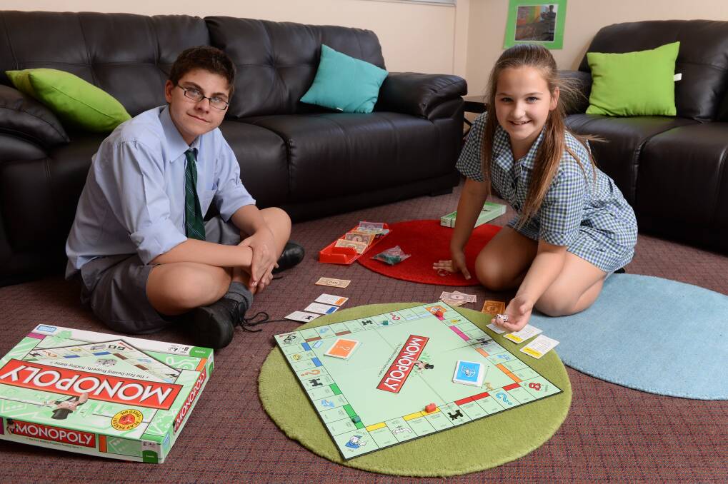 Zac and Mackenzie in the chill-out room, which is part of Ballarat High School’s special-needs program.