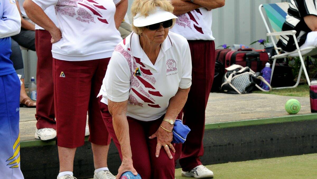CONCENTRATION: Maxine Rousch gets ready to bowl for Smeaton in division one.