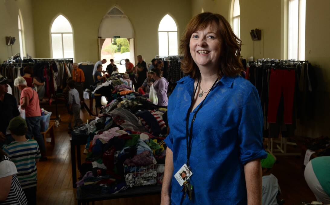 UnitingCare’s Angela Kelly at Rummage Around the Rat, held over the weekend.