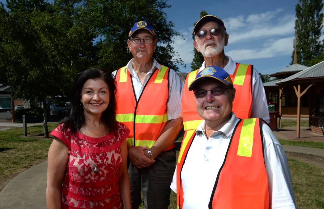 Ballarat City councillor Samantha McIntosh with volunteers Keith Chapman, Bill Jolly and Graeme Lukey.