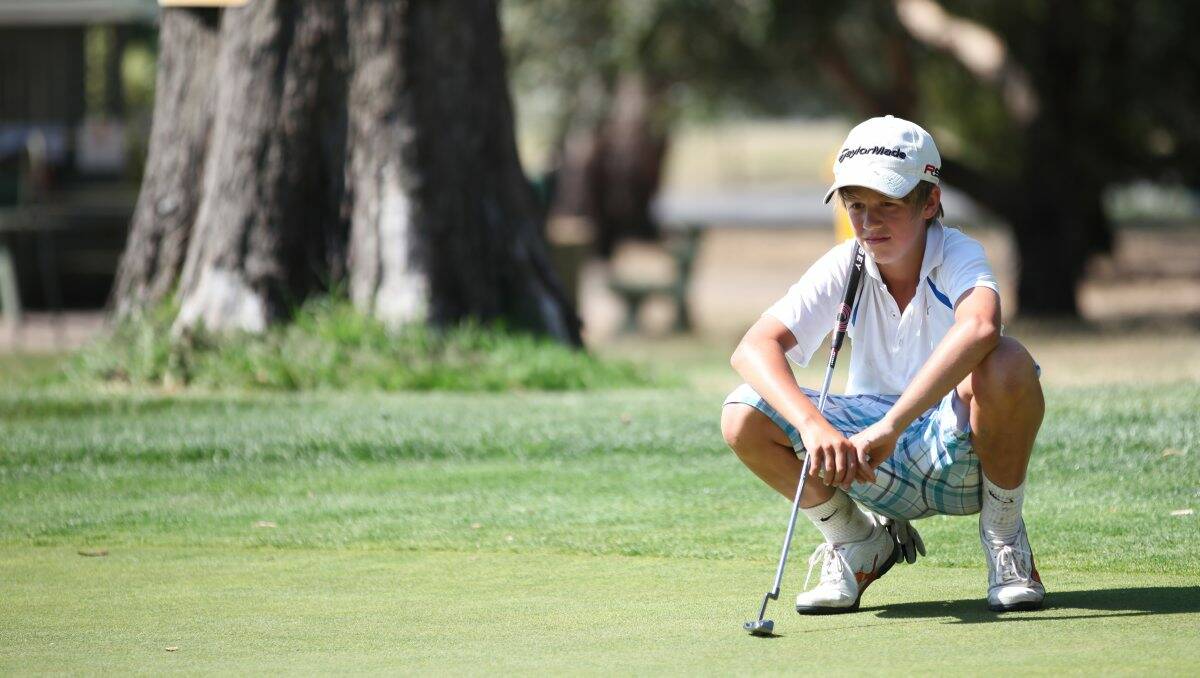 READY: Bailey Holloway, 12, is one of the promising young golfers set to play in the open junior tournament tomorrow.