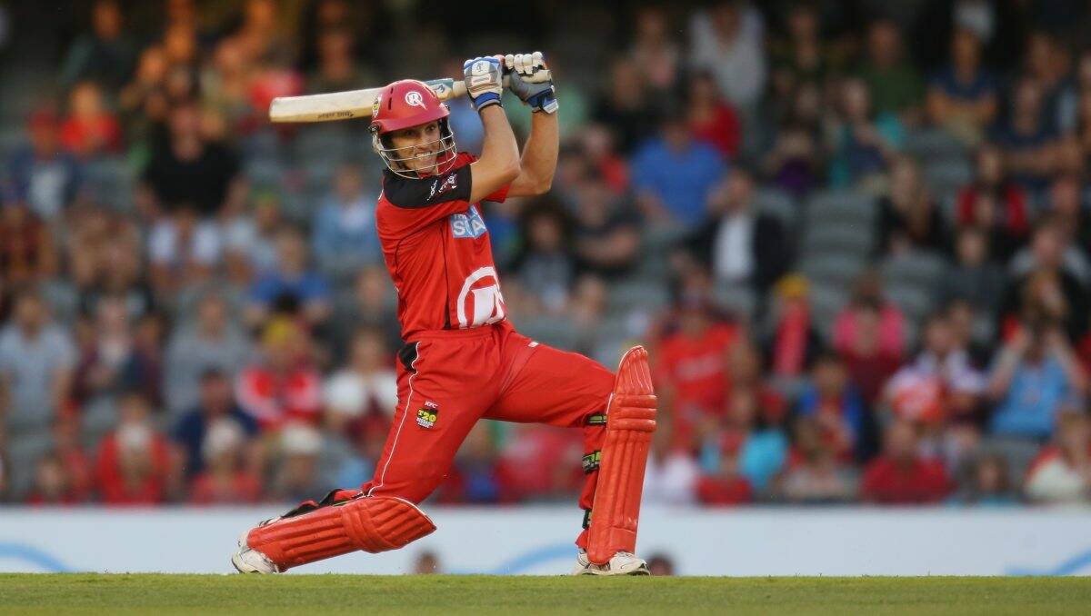 BIG HIT: Will Sheridan is not planning to hold back during the Renegades practice matches in Ballarat which will be a warm-up for the season opener of the Big Bash League next week. PICTURE: GETTY IMAGES