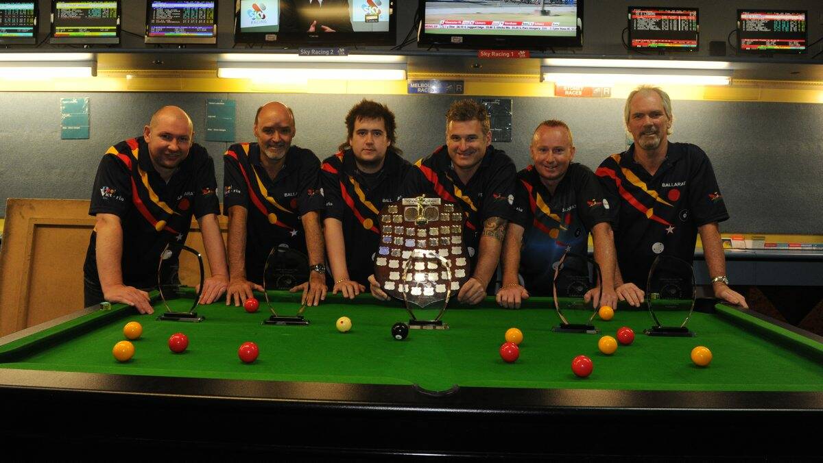 DOMINANT: Jamie Stevens, Don Colbert (captain), Jake McCartney, Mark Curwood, Mark Gottlieb, Graeme Wright and (not pictured) Nick Young have won back-to-back titles at the Victorian Country 8-ball championships.