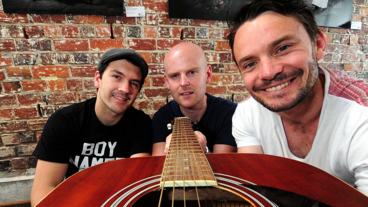 FOLK BAND: Chris Matthews, Josh Hawkes and Jake Bridges from No Strings Attached will be playing at next year’s Ballarat Beer Festival. PICTURE: JEREMY BANNISTER