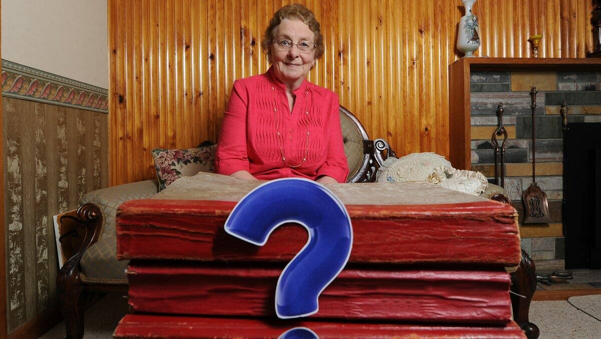 Hunt: Barbara Hughes is writing a book on the Ballarat Chamber of Commerce, but is missing books to assist her. (Image digitally altered) PICTURE: JUSTIN WHITELOCK