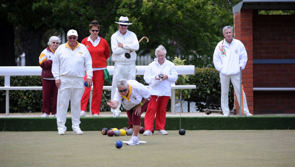 Pauline Currie of Invermay takes part in the Heartbeat bowls tournament, held City Oval and Webcona to raise money for Ballarat Base and St John of God hospitals.