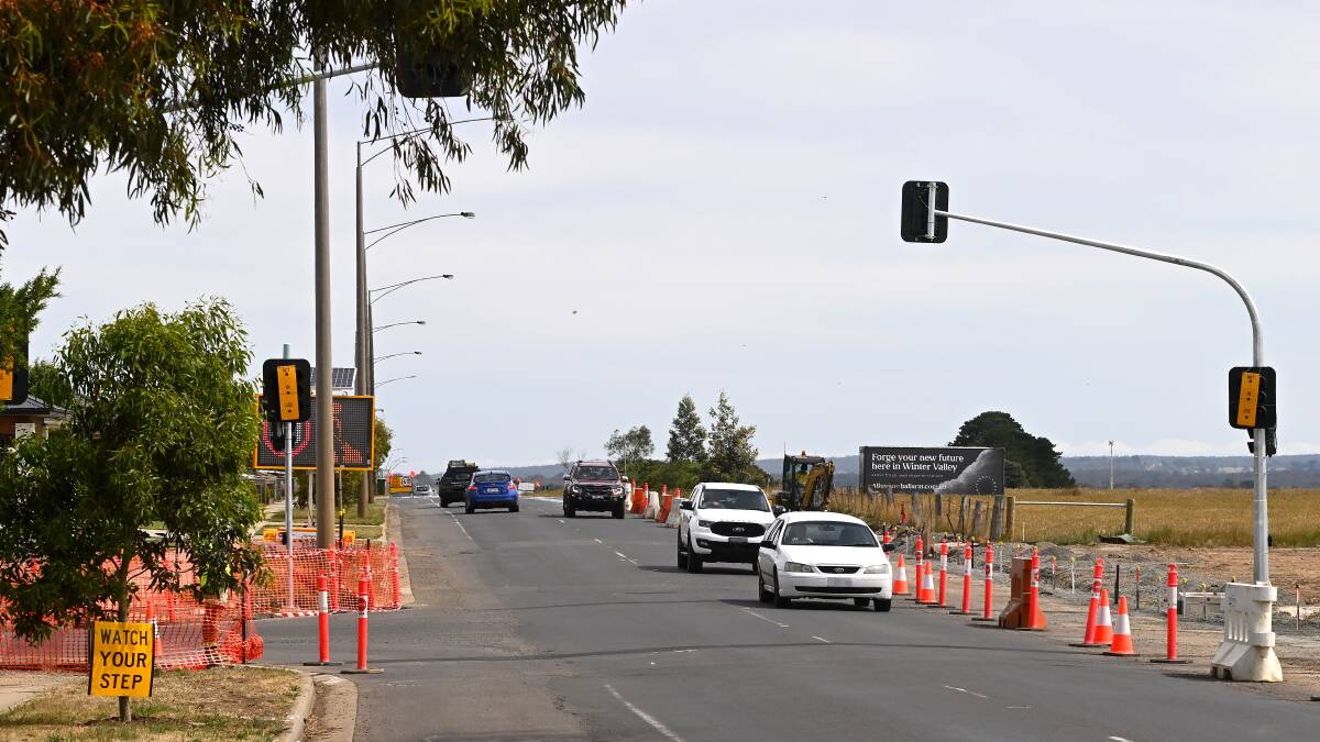 New traffic lights being installed on Dyson Drive at the corner of Cuzens Road. Picture by Adam Trafford