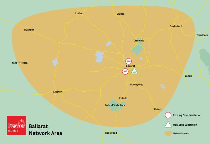 The area which will be powered by the new substation. Picture from Powercor's website. 