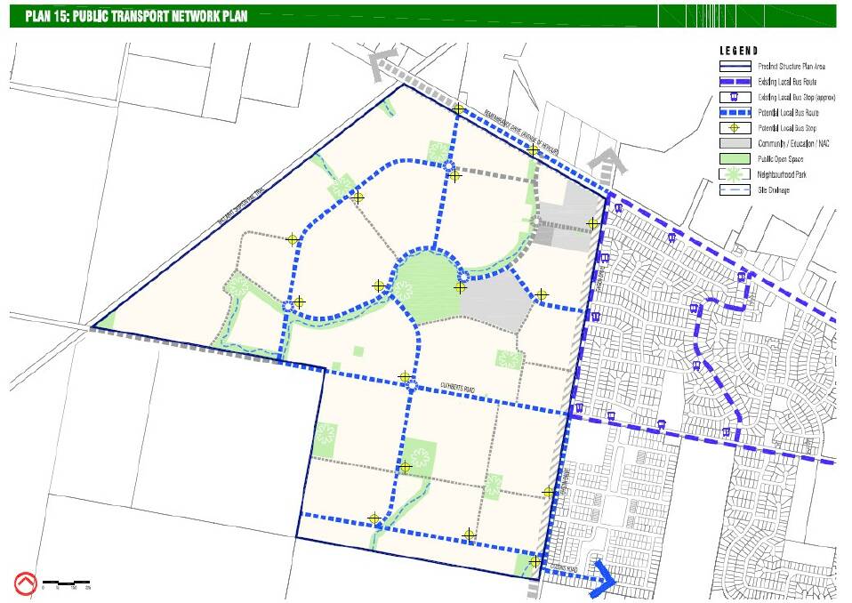 The public transport network plan for the Lucas estate. Picture by Integra