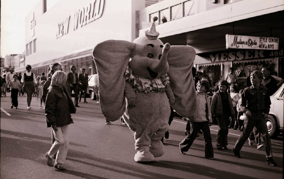 A "Dumbo" parade down Bridge Street (now Bridge Mall). Supplied picture