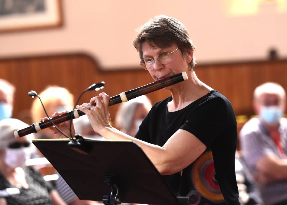 BACK: Alison Catanach on the baroque flute during the Organs of the Ballarat Goldfields festival. Picture: Adam Trafford