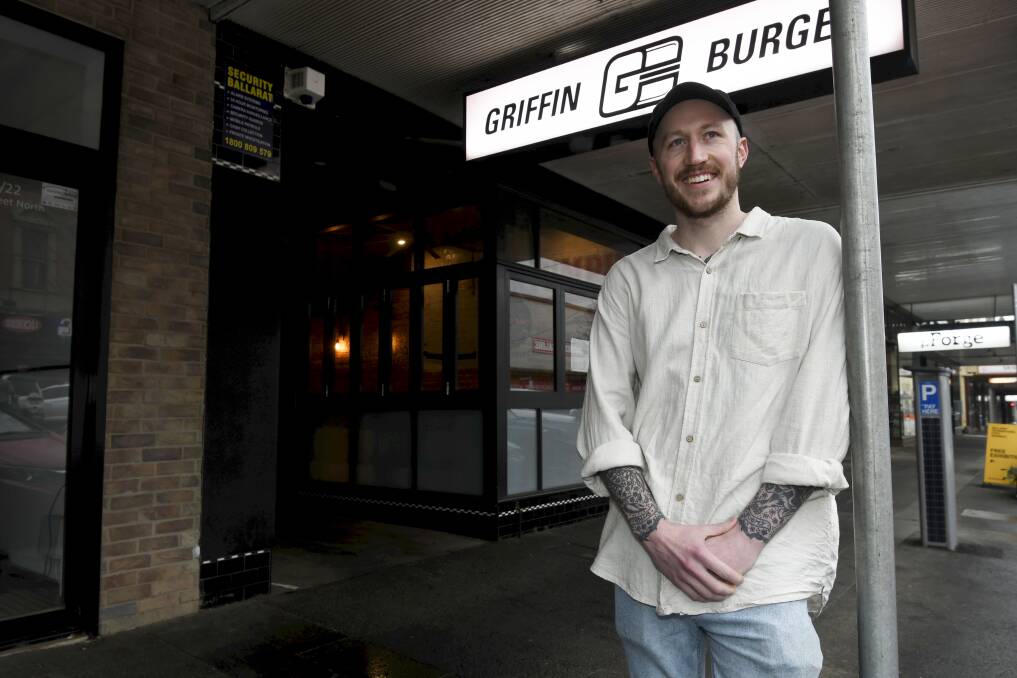 GROWING: Griffin Burger co-owner Sam Griffin outside the Armstrong Street location that will soon become a Dr Fill. Picture: Lachlan Bence
