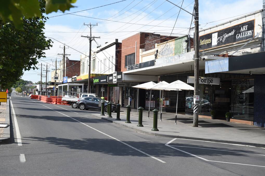 QUIET: Armstrong Street remains quiet as businesses offer takeaway-only service.