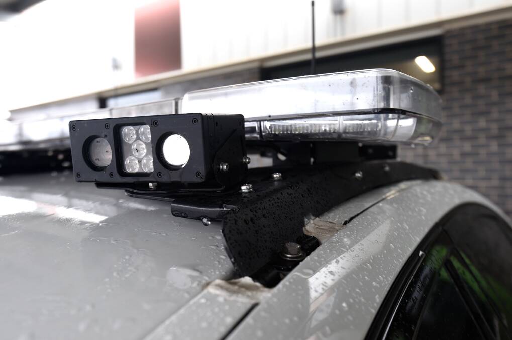 One of the automated number plate recognition cameras fitted to the highway patrol cars.