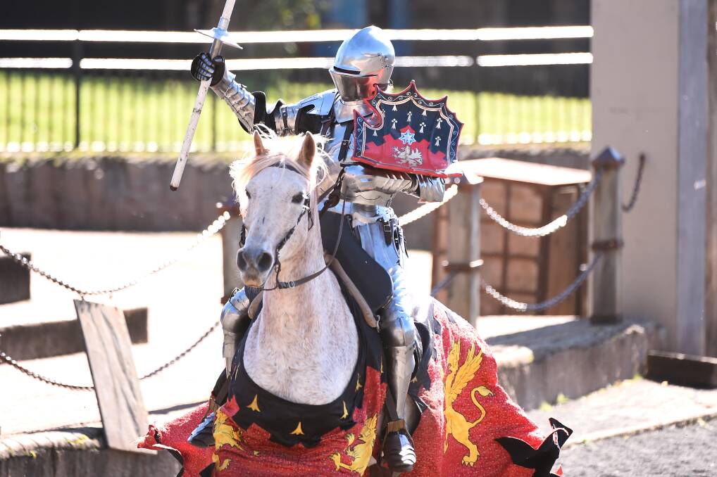 OPEN: Sir Phillip Leitch during one of Kryal Castle's famous jousting events earlier this year. Picture: Adam Trafford