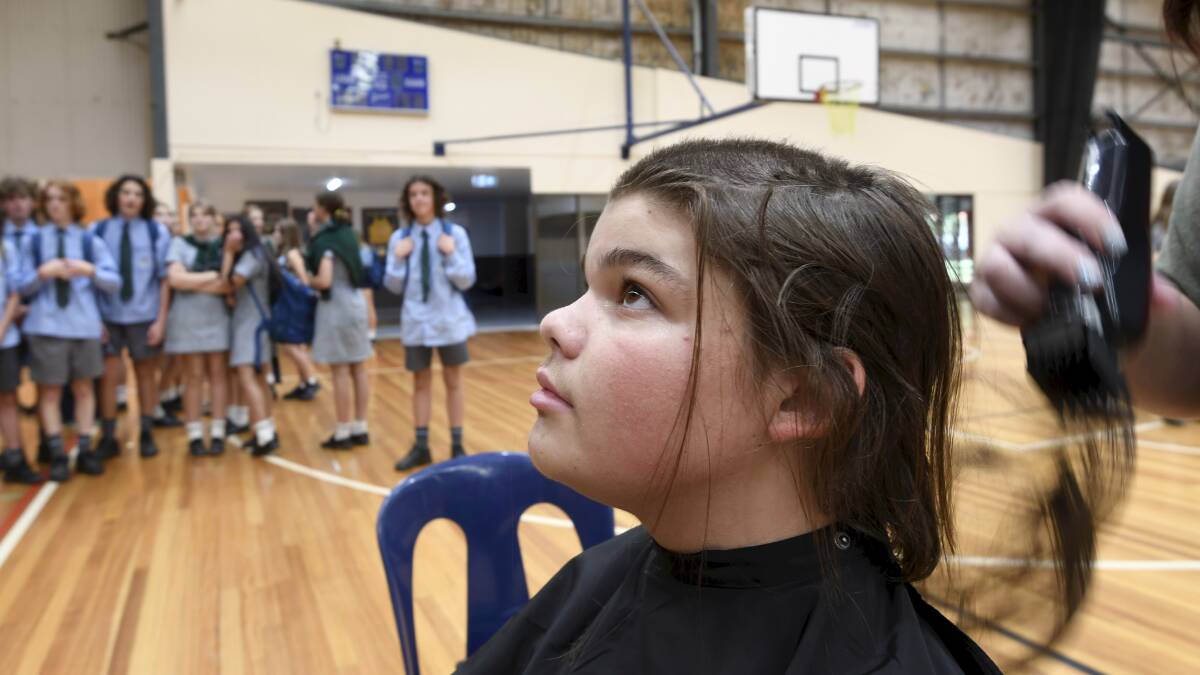 Year 10 student Lachlan Keen lost his locks for the cause.