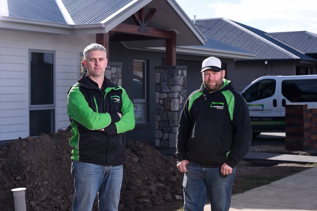 RELIEVED: Stroud Homes Ballarat co-owners Simon Walshe and Brad Vagg will be able to get their team back to work after Ballarat was released from lockdown. Picture: Adam Trafford