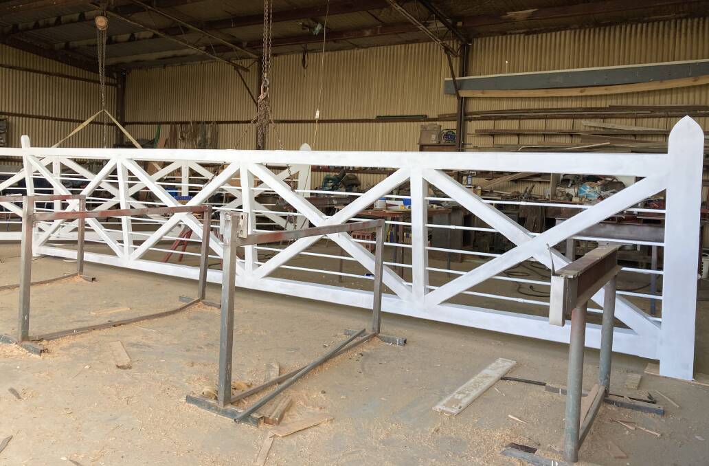The gates under construction in Yea last year. Picture: supplied.