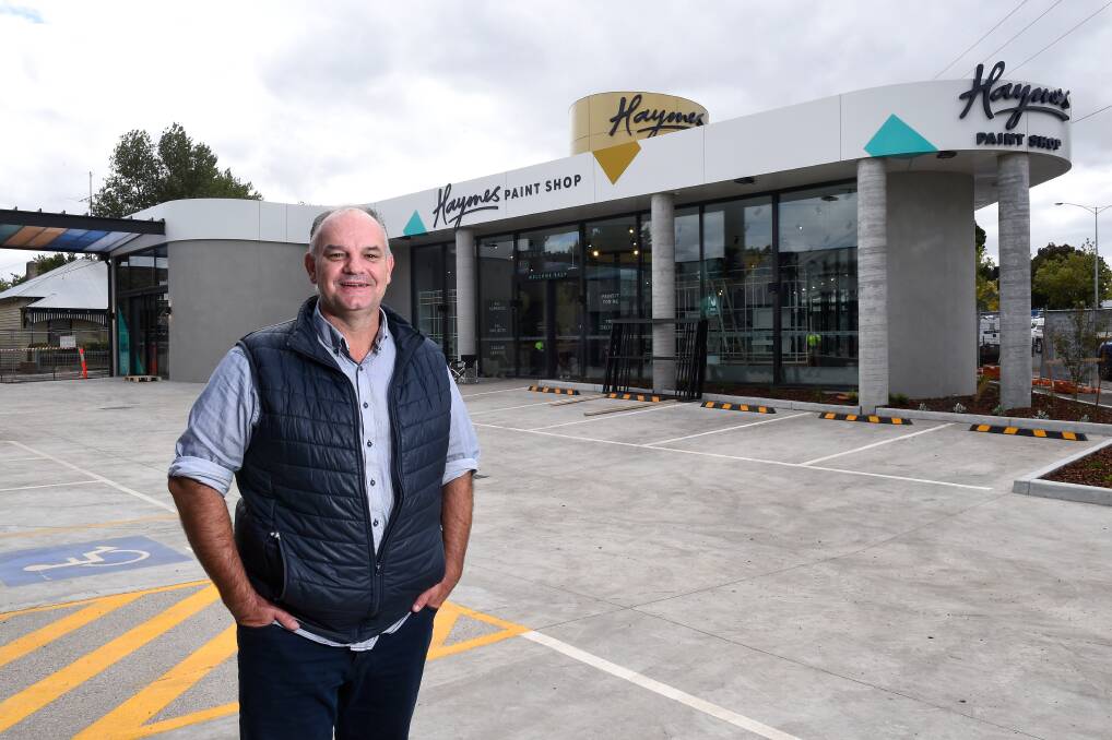 READY: Haymes Paint director Matt Haymes outside the new shop on Creswick Road. Pictures: Adam Trafford
