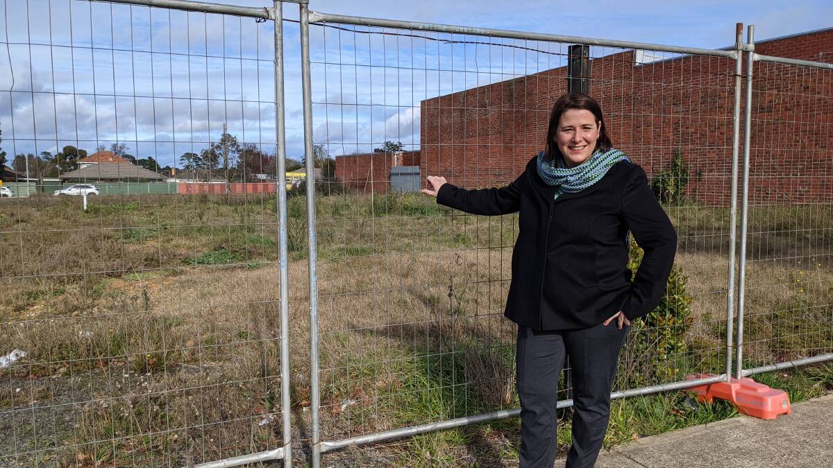 Member for Wendouree Juliana Addison at the future site of the social housing.