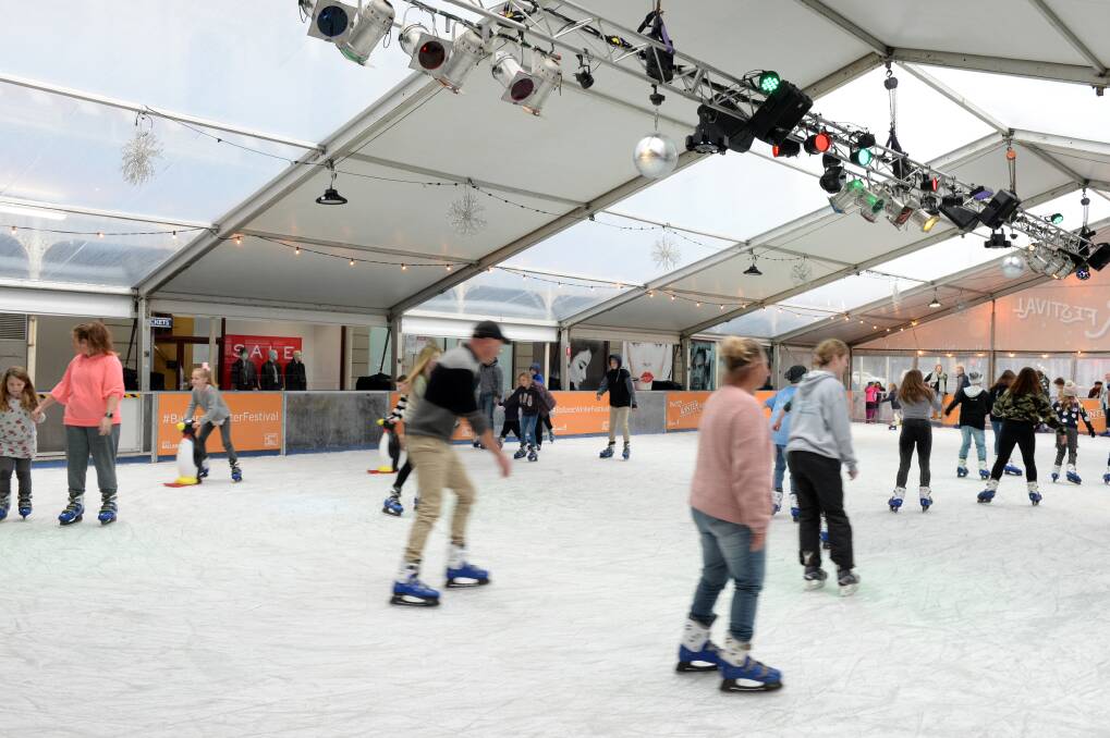 Ice skating is one of the most popular activities during the Ballarat Winter Festival.