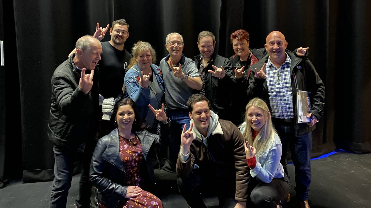 UNDER PRESSURE: The cast and crew of We Will Rock You meeting creator Ben Elton in Bendigo. Picture: submitted