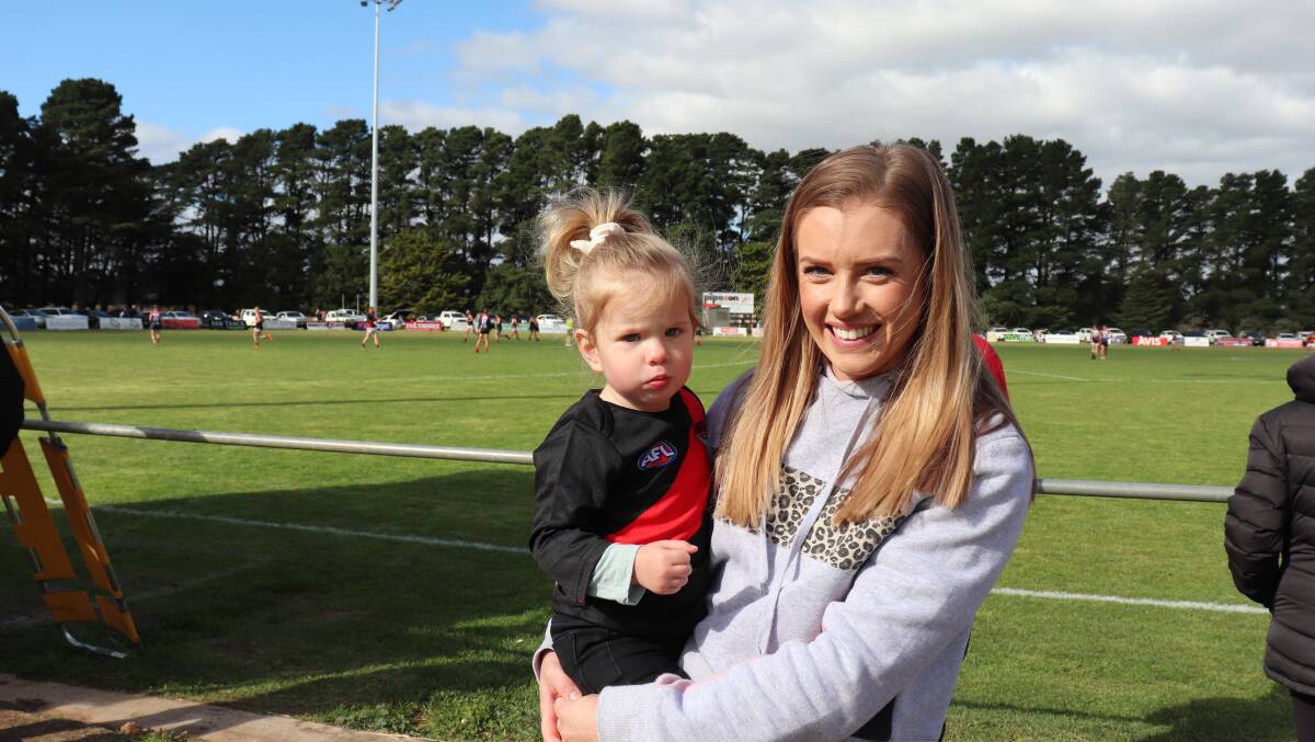 EXCITED: Jess and Ivy Micallef at the match between Bungaree and Buninyong. Picture: Jackson Russell