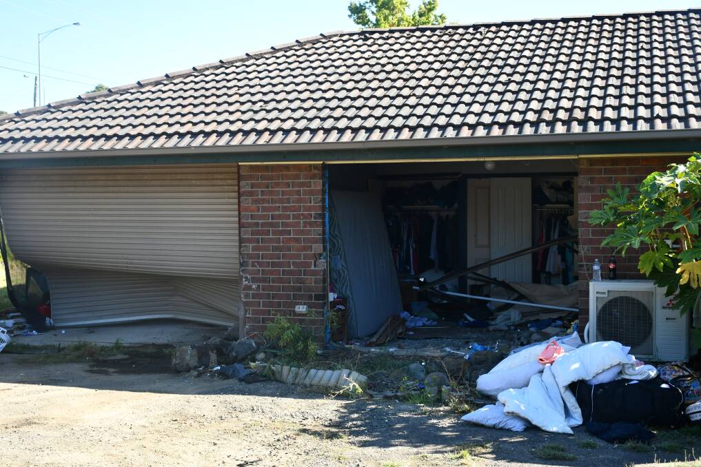 BROKEN: A Mount Clear house sustained significant damage after a car drove into it early Easter Sunday morning. Picture: Jackson Russell