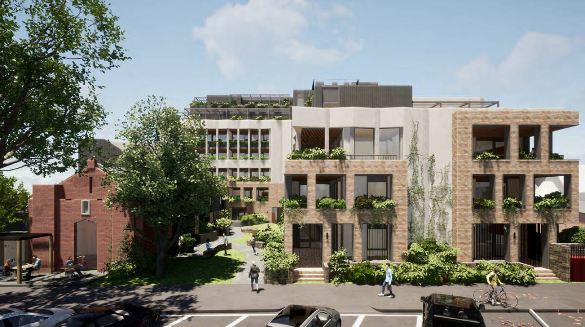 An artist's impression of what the apartment complex could look like from Lyons Street North.
