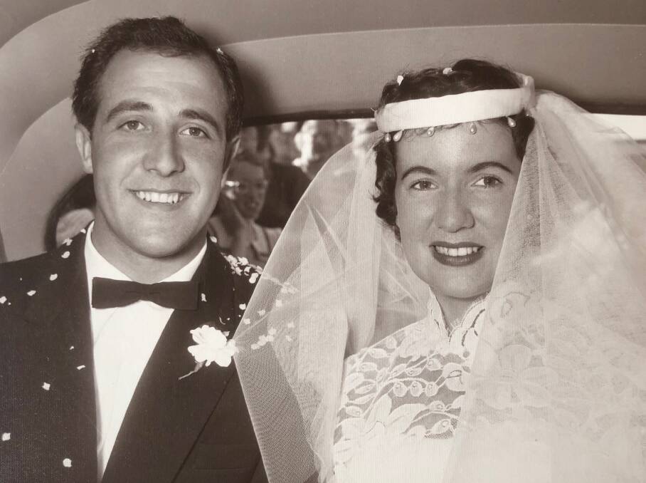 Carlo and Betty Campana on their wedding day on February 23, 1957.