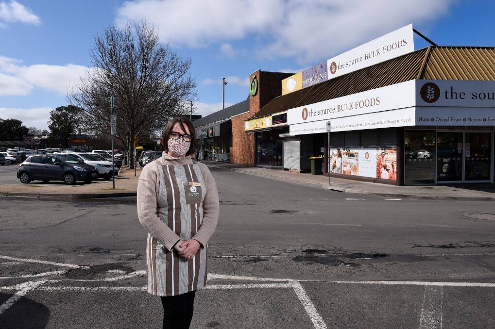 CONCERNED: The Source Bulk Foods owner Janet Smith in the soon to be renovated shopping centre car park. Picture: Adam Trafford
