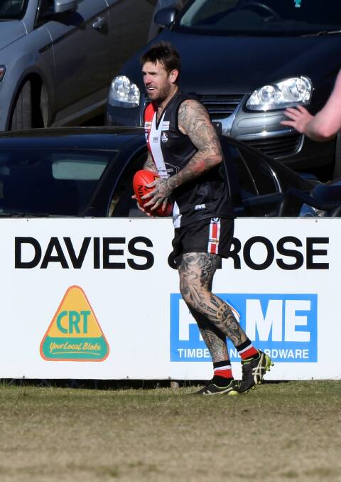 Dane Swan impressed in his appearance for Creswick at the weekend, kicking three goals. Picture: Lachlan Bence