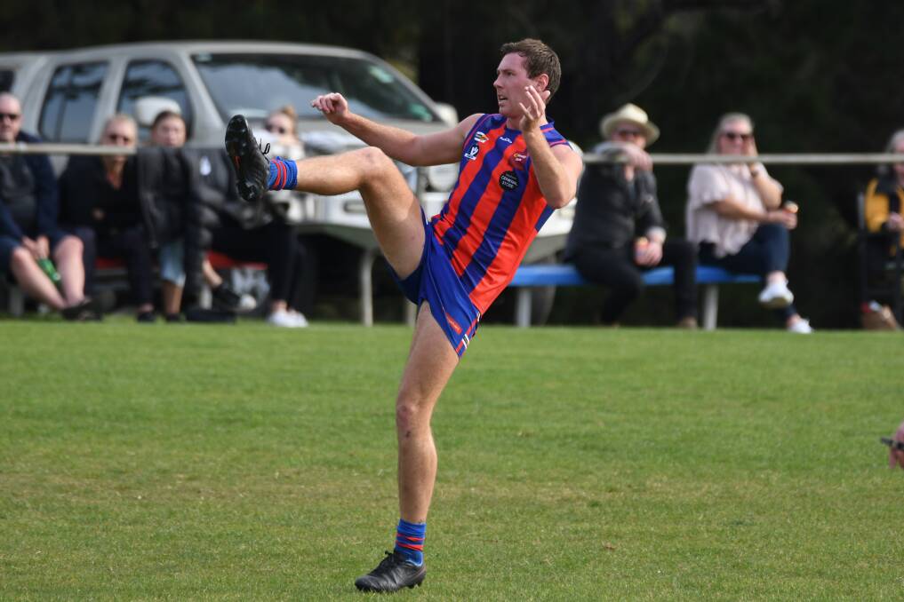 Sam Dunstan created a significant gap on the chasing pack for the league goal-kicking award, bagging 20 majors in round two. Picture: Kate Healy