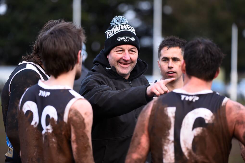 Dunnstown senior coach Glenn Wilkins will take charge of the Towners again in 2022 as they push towards another top four appearance. Picture: Adam Trafford