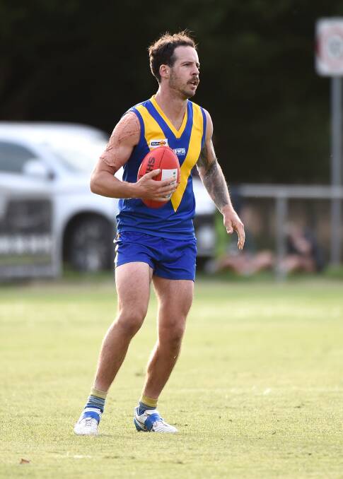 Jason Rae was one of Learmonth's better players in its opening round loss to Rokewood Corindhap. Picture: Adam Trafford