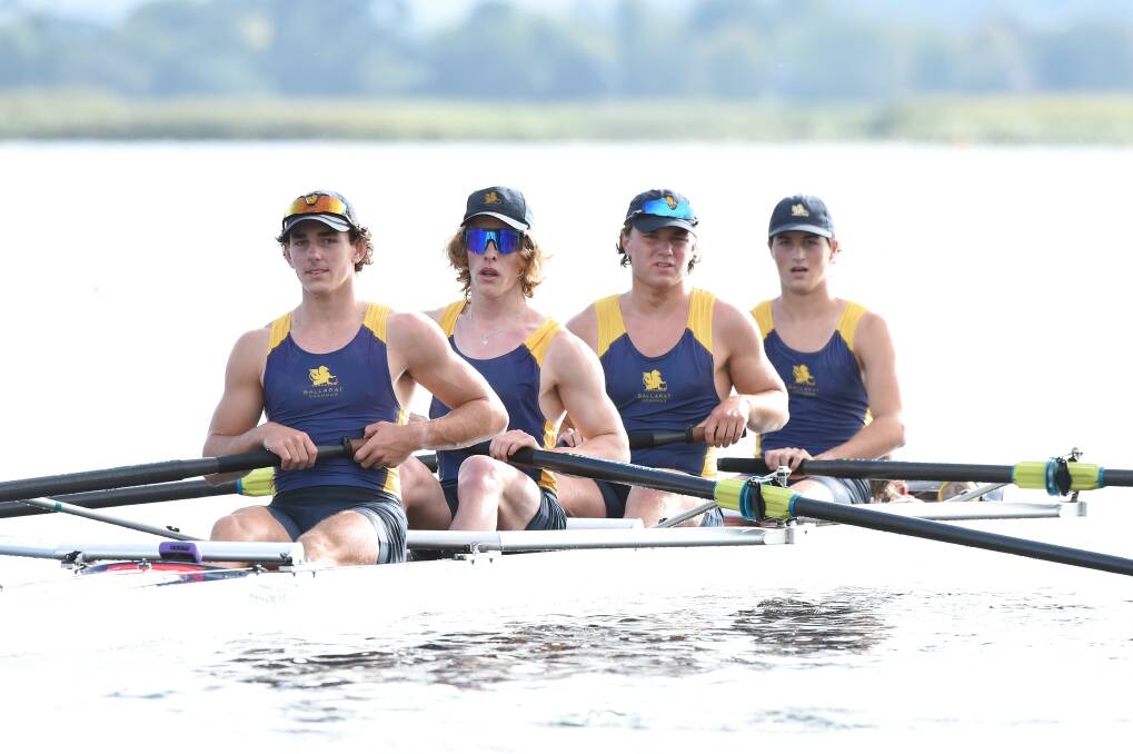 Ballarat Grammar School boys crew will aim to add to their Head of the Lake title with a state championship. Picture: Adam Trafford