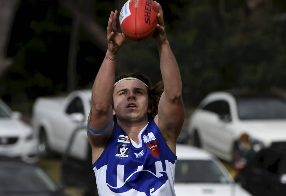 Will Green has grown as a senior footballer playing in the midfield for Waubra. Picture: Lachlan Bence
