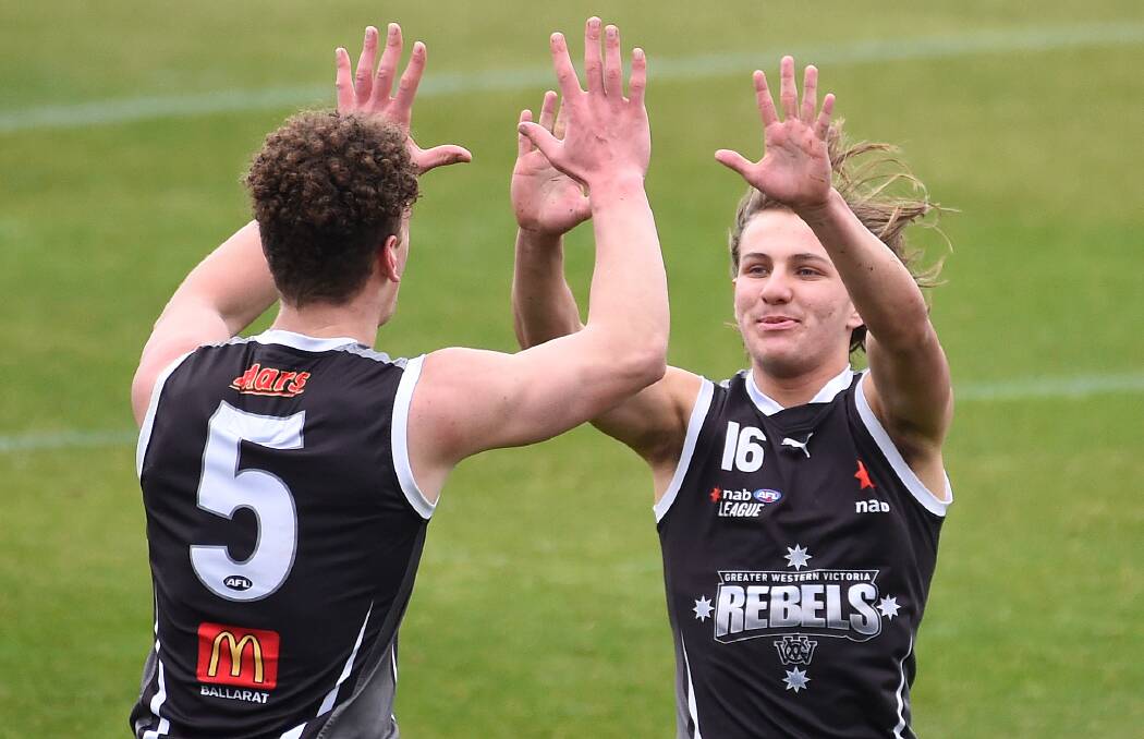 Josh Rentsch and Kai Lohmann were two of 18 under 19 and under 17 GWV Rebels Boys to make the step up to Vic Country and the VFL at the weekend. Picture: Adam Trafford