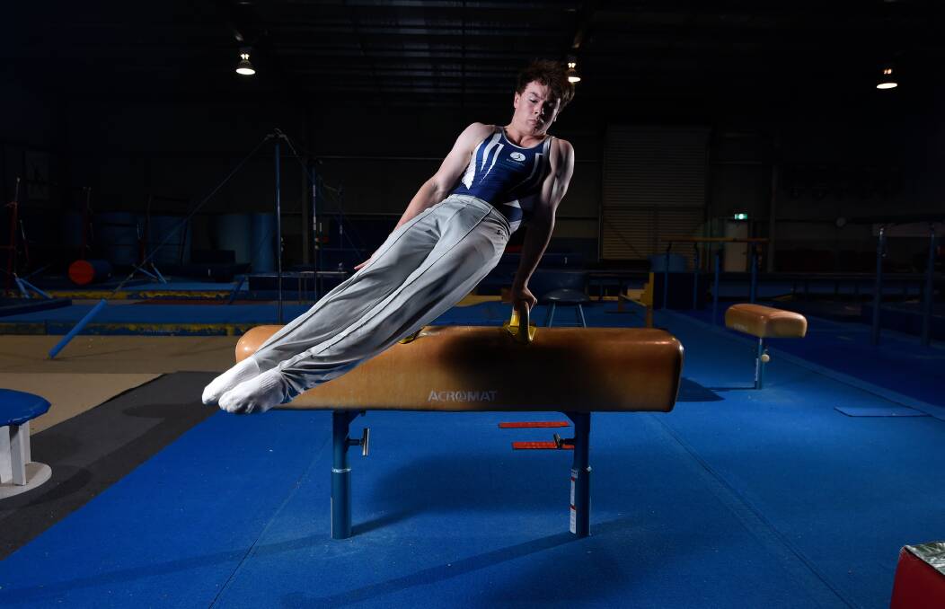 Nicholas Howard has quickly risen up the gymnastic ranks in Victoria and is hoping for state team selection in the coming months. Picture: Adam Trafford