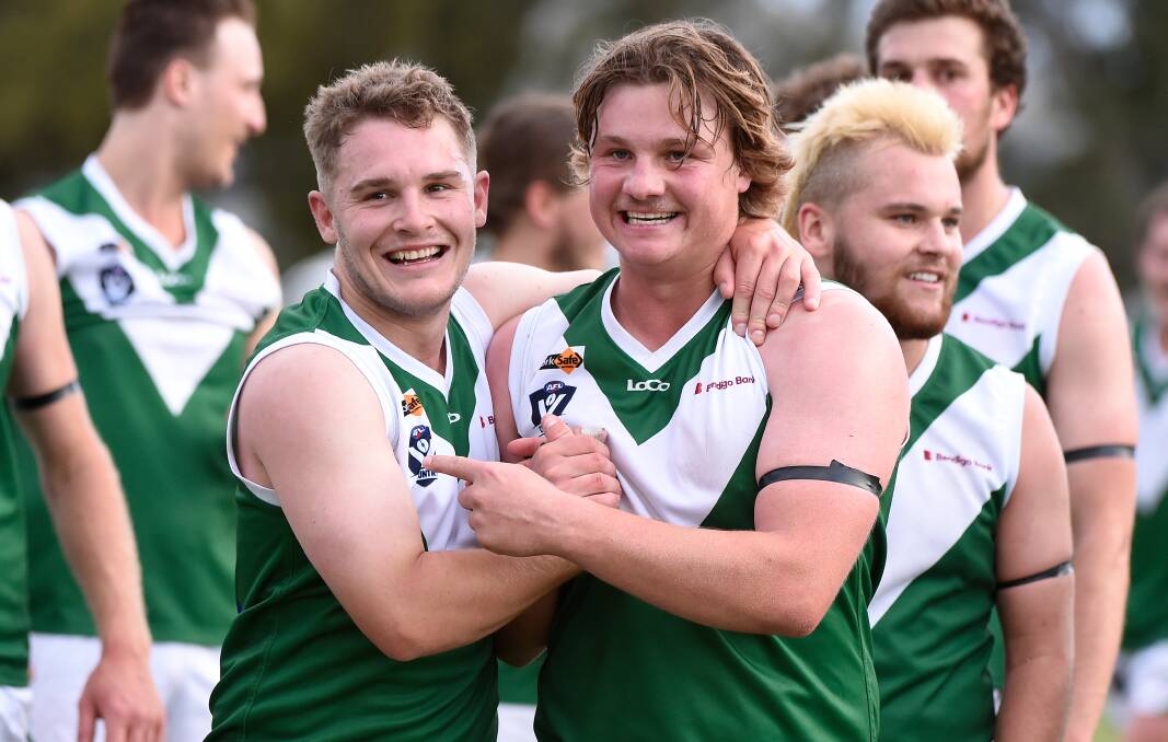 Matthew Aikman (right) has enjoyed a strong start to his career at Rokewood-Corindhap. Picture: Adam Trafford