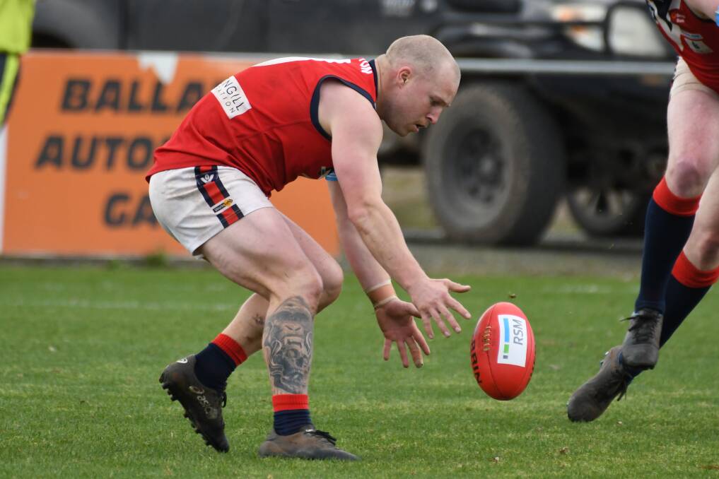 Nathan Olver has been a regular in Skipton's side since crossing from North Ballarat. Picture: Kate Healy