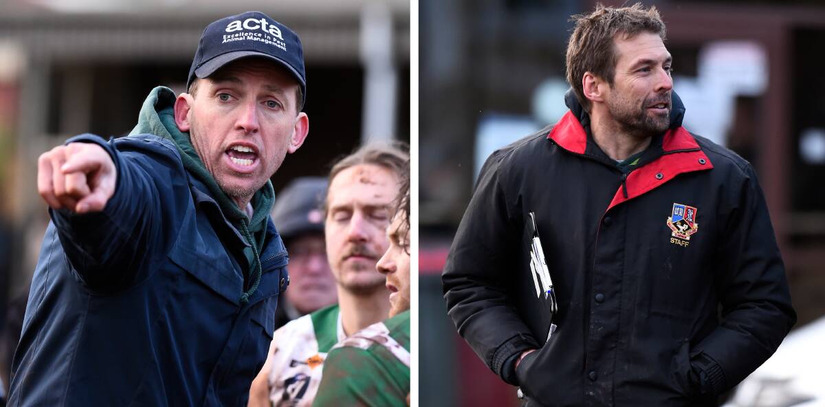 Co-coaches Shaune Moloney and Brad Macgowan will lead Rokewood-Corindhap in 2022. Pictures: Adam Trafford