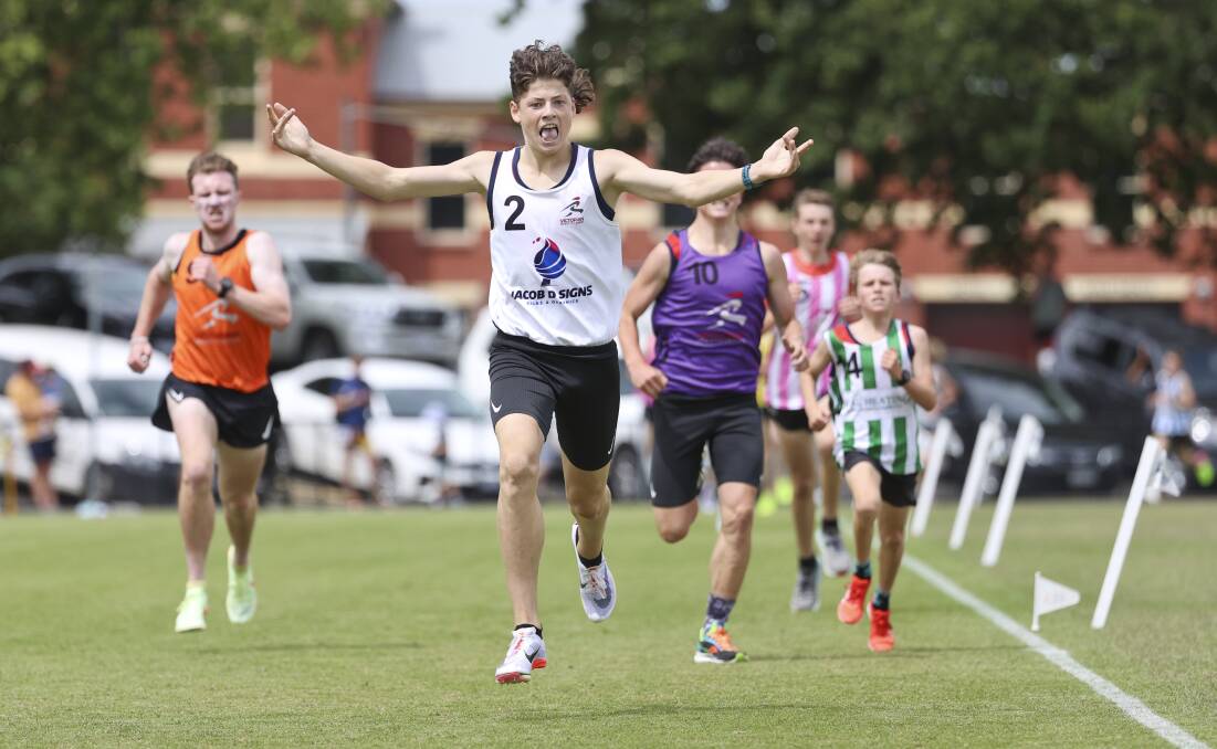 Archie Caldow claimed gold in the men's under-17 1500 and 800 metres. Picture: Luke Hemer