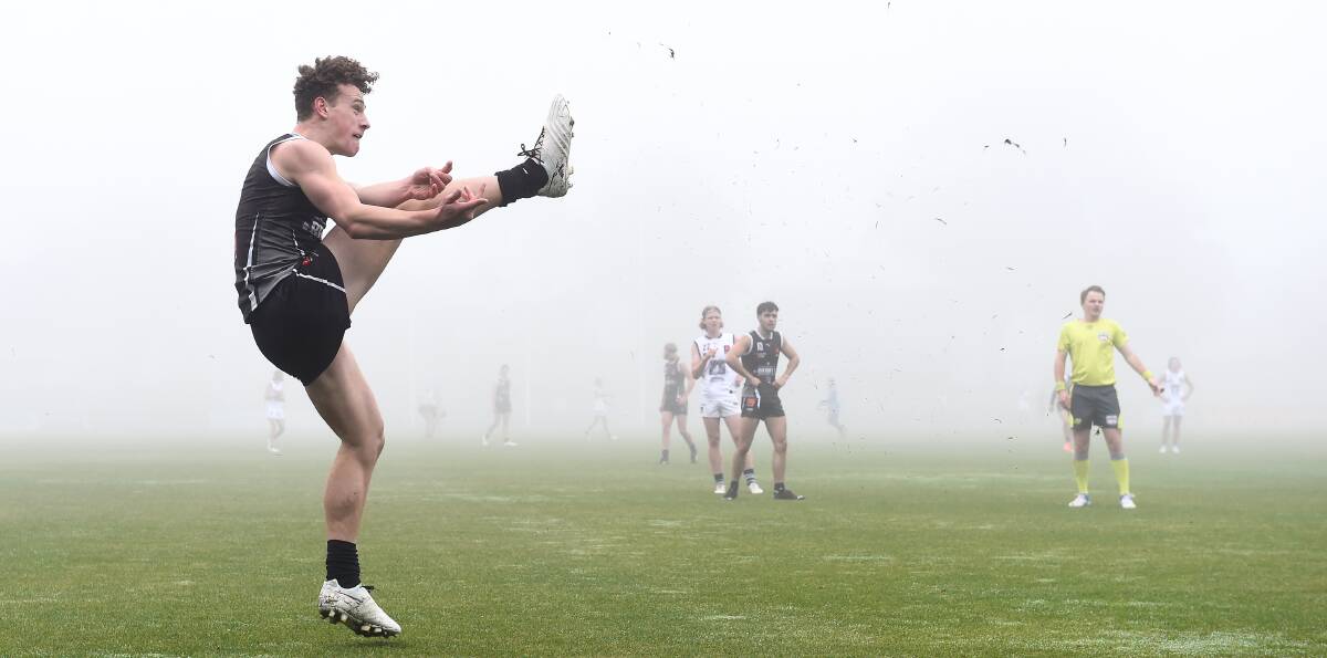 Josh Rentsch in action during the Rebels famous 'fog game' against Geelong Falcons this season. Picture: Adam Trafford