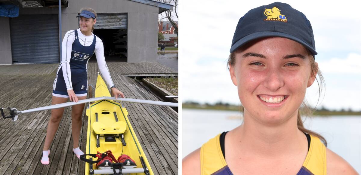 Laura Foley and Sophie Reinehr have continued their rise up the rowing ranks. Pictures: Lachlan Bence