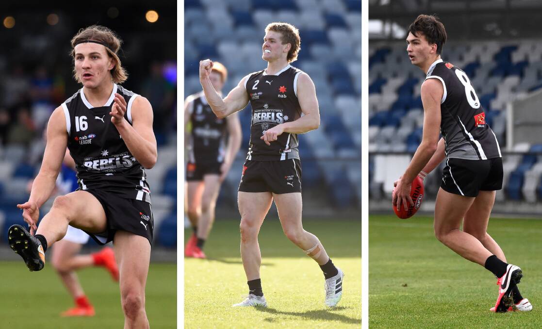 Kai Lohmann, Josh Gibcus and Ben Hobbs have new homes after last night's first round of the AFL Draft. Pictures: Adam Trafford