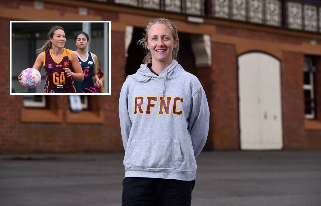 Ruby Parry (inset) and Hayley Munro, will take Redan's A Grade netball side forward in the BFNL. Picture: Adam Trafford