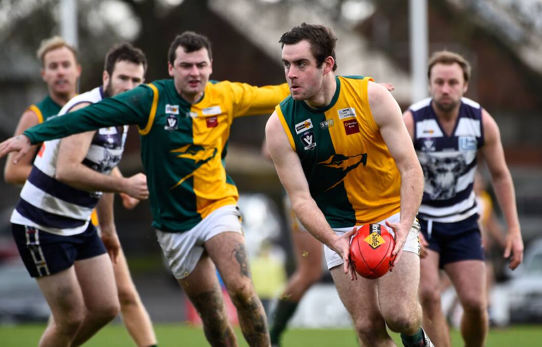 Gerard Clifford in action for Gordon in its 2019 Qualifying Final loss to Newlyn. Picture: Adam Trafford